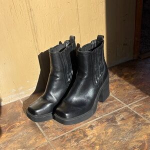 MIA Shiny Black Ankle Boots